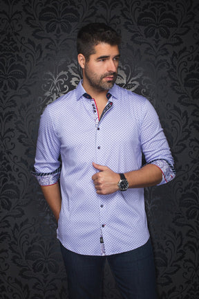Chemise manches longues en Knit pour homme par Au Noir | CALDARA Lavendre Clair | Machemise.ca, inventaire complet de la marque Au Noir