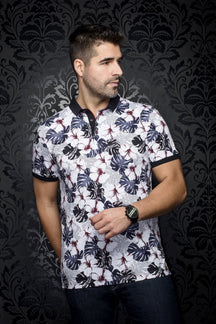Polo pour homme par Au Noir | CAMPARI Blanc Denim | Machemise, inventaire complet de la marque Au Noir
