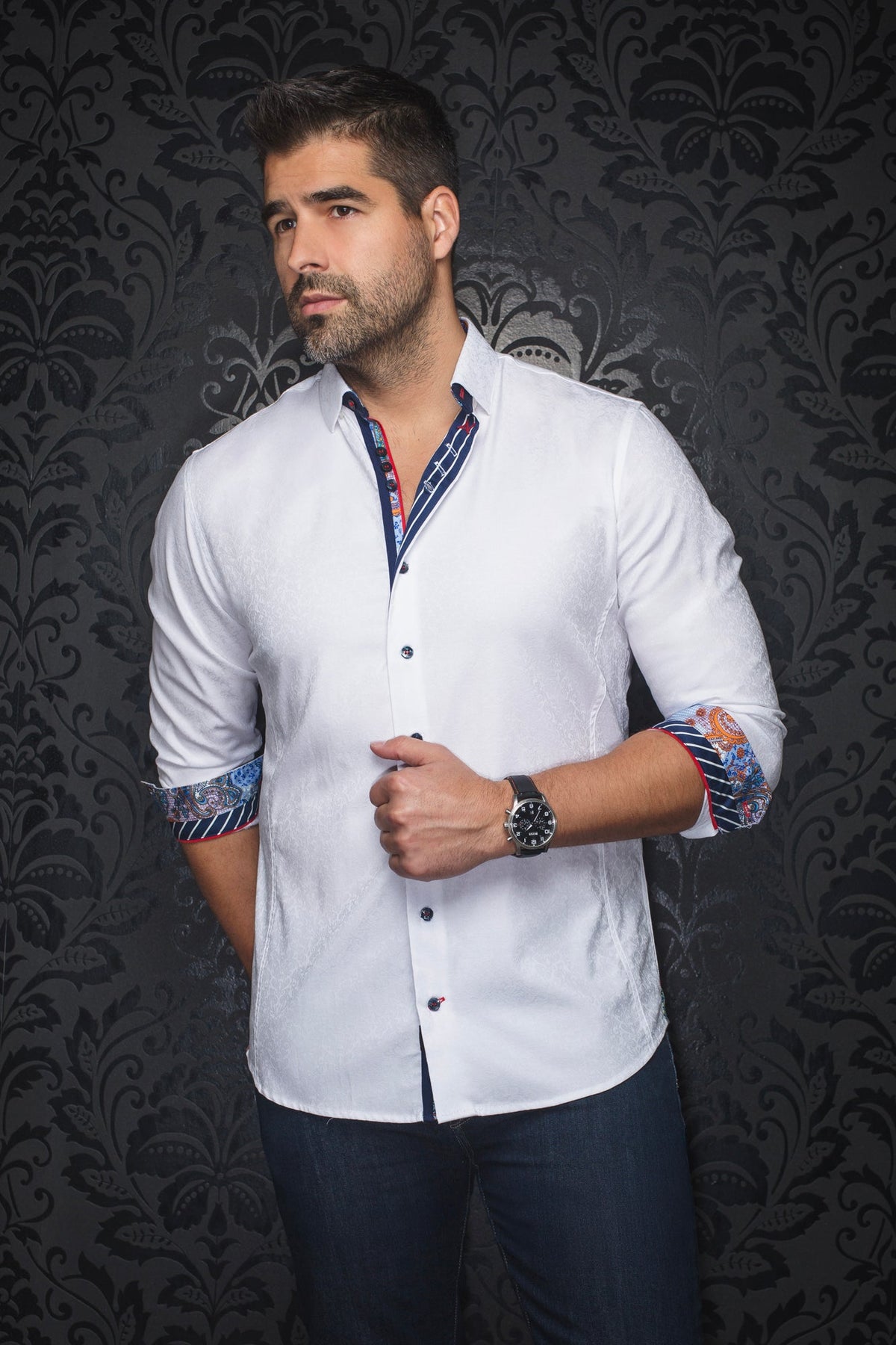 Chemise manches longues pour homme par Au Noir | CAPELLA Blanc | Machemise.ca, inventaire complet de la marque Au Noir