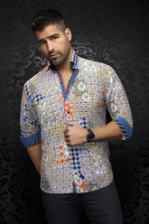 Chemise manches longues pour homme par Au Noir | CARLSON Orange | Machemise, inventaire complet de la marque Au Noir