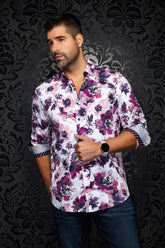 Chemise manches longues en Knit extensible pour homme par Au Noir | CARNAC Betterave | Machemise.ca, inventaire complet de la marque Au Noir