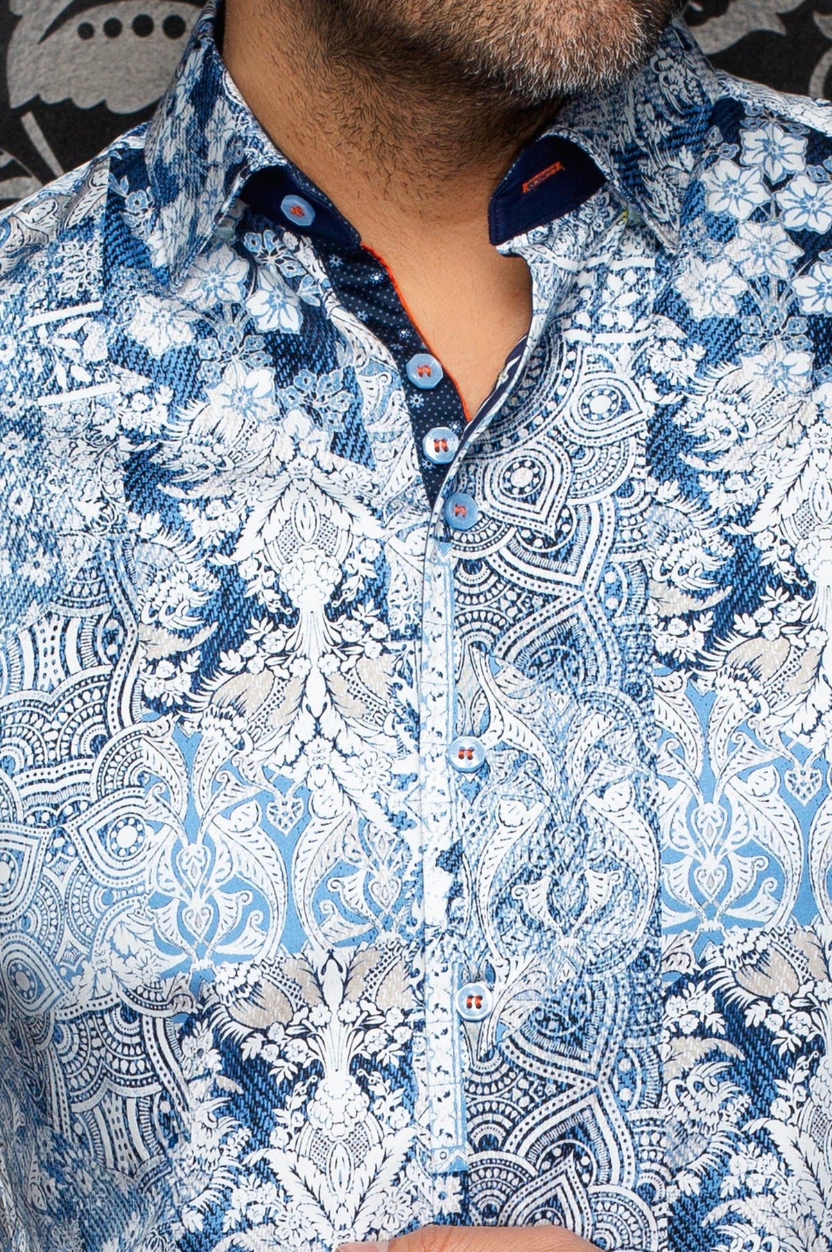 Chemise manches longues en coton extensible pour homme par Au Noir | CASCAIS Bleu | Machemise.ca, inventaire complet de la marque Au Noir