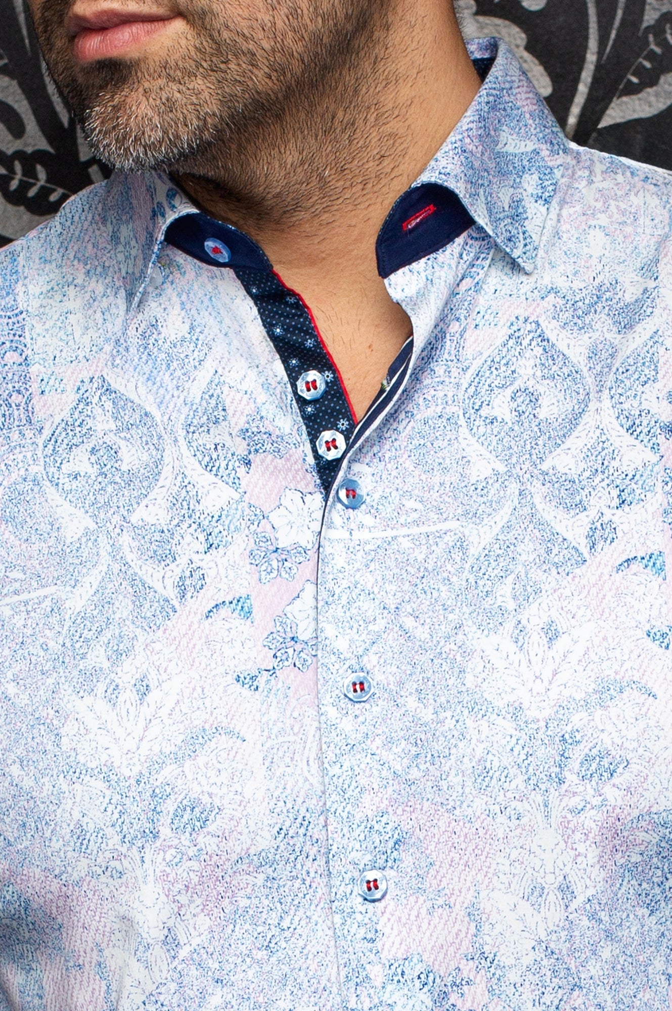 Chemise manches longues en coton extensible pour homme par Au Noir | CASCAIS Rose | Machemise.ca, inventaire complet de la marque Au Noir