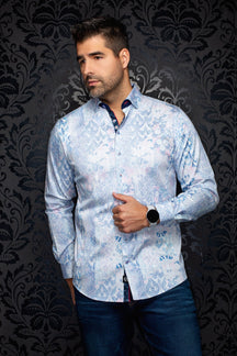 Chemise manches longues en coton extensible pour homme par Au Noir | CASCAIS Rose | Machemise.ca, inventaire complet de la marque Au Noir