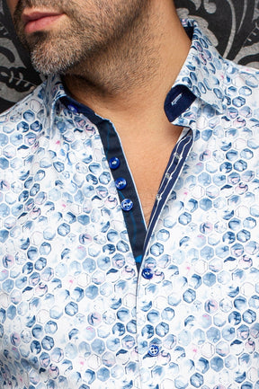 Chemise manches longues en coton extensible pour homme par Au Noir | CHROMA Bleu Pâle | Machemise.ca, inventaire complet de la marque Au Noir