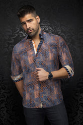 Chemise manches longues en Knit pour homme par Au Noir | CLARKE Orange | Machemise, inventaire complet de la marque Au Noir