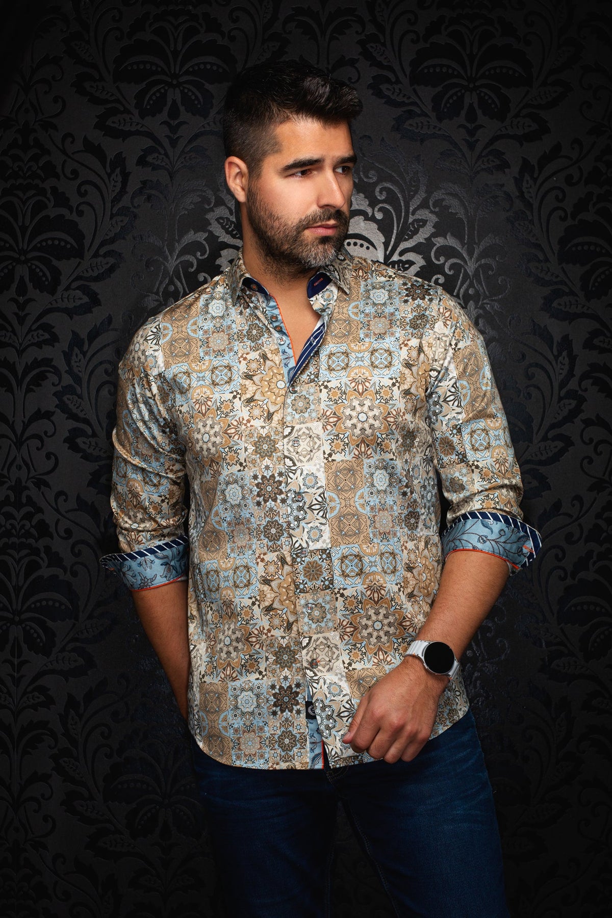 Chemise manches longues pour homme par Au Noir | CLOVIS Beige Clair | Machemise.ca, inventaire complet de la marque Au Noir