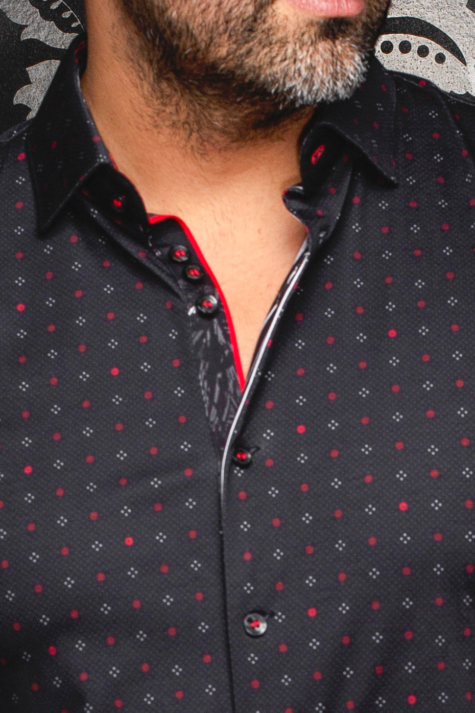 Chemise manches longues en Knit pour homme par Au Noir | CLYDE Noir Rouge | Machemise.ca, inventaire complet de la marque Au Noir