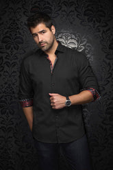 Chemise manches longues pour homme par Au Noir | DOMINION Noir | Machemise, inventaire complet de la marque Au Noir