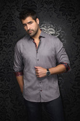 Chemise manches longues pour homme par Au Noir | DOMINION Anthracite | Machemise, inventaire complet de la marque Au Noir