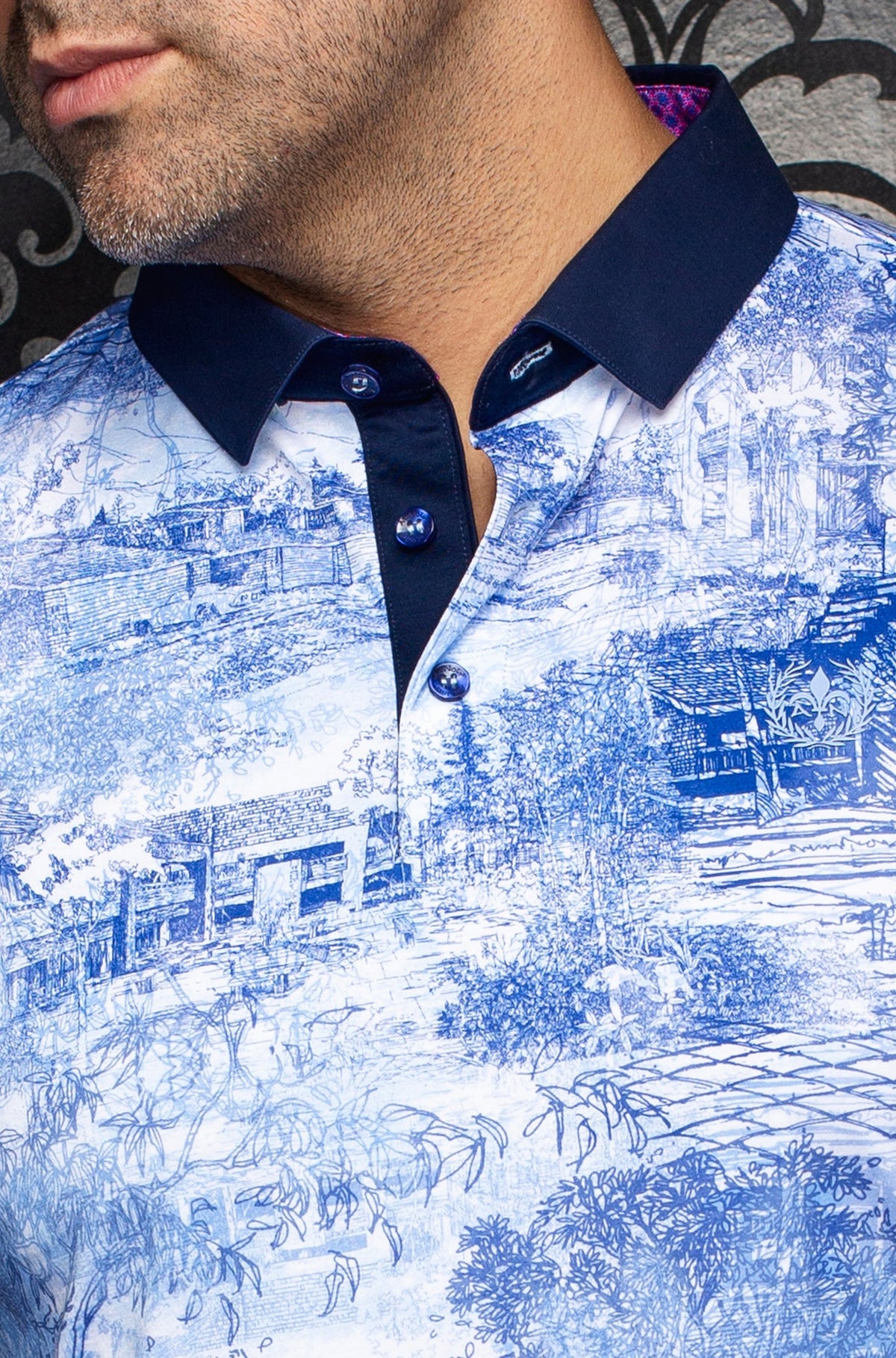 Polo pour homme par Au Noir | DRAINTREE Bleu Pâle | Machemise.ca, inventaire complet de la marque Au Noir