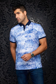 Polo pour homme par Au Noir | DRAINTREE Bleu Pâle | Machemise.ca, inventaire complet de la marque Au Noir