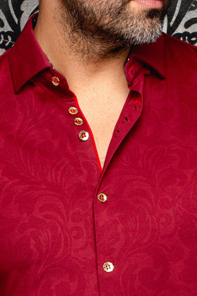 Knit long sleeve shirt for men by Au Noir | DUNN Bordeaux | Menshirt, complete inventory of the Au Noir brand