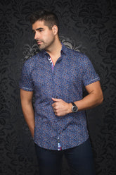 Chemise manches courtes en Knit pour homme par Au Noir | ELTON(SS) Marine | Machemise, inventaire complet de la marque Au Noir