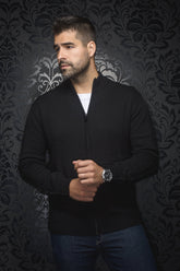 Veste en laine mérino pour homme par Au Noir | ESTEBAN_FZ Noir | Machemise, inventaire complet de la marque Au Noir