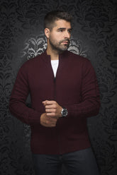 Veste en laine mérino pour homme par Au Noir | ESTEBAN_FZ Bourgogne | Machemise, inventaire complet de la marque Au Noir