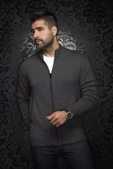 Veste en laine mérino pour homme par Au Noir | ESTEBAN_FZ Charbon | Machemise, inventaire complet de la marque Au Noir
