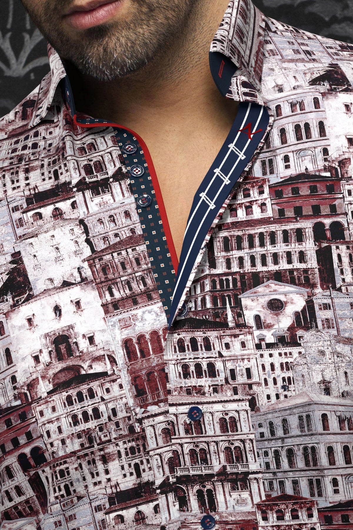 Knit long sleeve shirt for men by Au Noir | ETHAN White Rust | Menshirt.com, complete inventory of the Au Noir brand