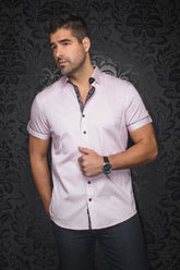 Chemise manches courtes pour homme par Au Noir | FARO(SS) Rose | Machemise, inventaire complet de la marque Au Noir