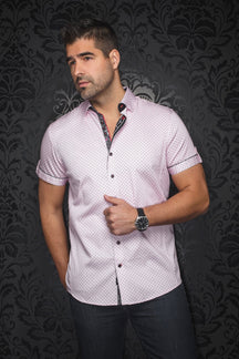 Chemise manches courtes pour homme par Au Noir | FARO(SS) Rose | Machemise, inventaire complet de la marque Au Noir