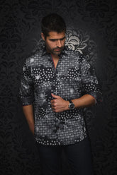 Chemise manches longues pour homme par Au Noir | FLORIANI Noir Rouge | Machemise, inventaire complet de la marque Au Noir