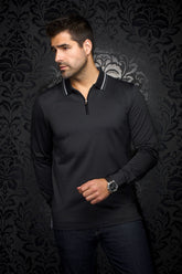 Polo manches longues pour homme par Au Noir | FEDERICO Noir | Machemise, inventaire complet de la marque Au Noir