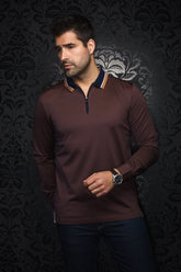 Polo manches longues pour homme par Au Noir | FEDERICO Tabac | Machemise, inventaire complet de la marque Au Noir