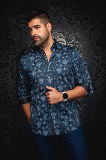 Chemise manches longues pour homme par Au Noir | HARRINGTON Marine | Machemise, inventaire complet de la marque Au Noir