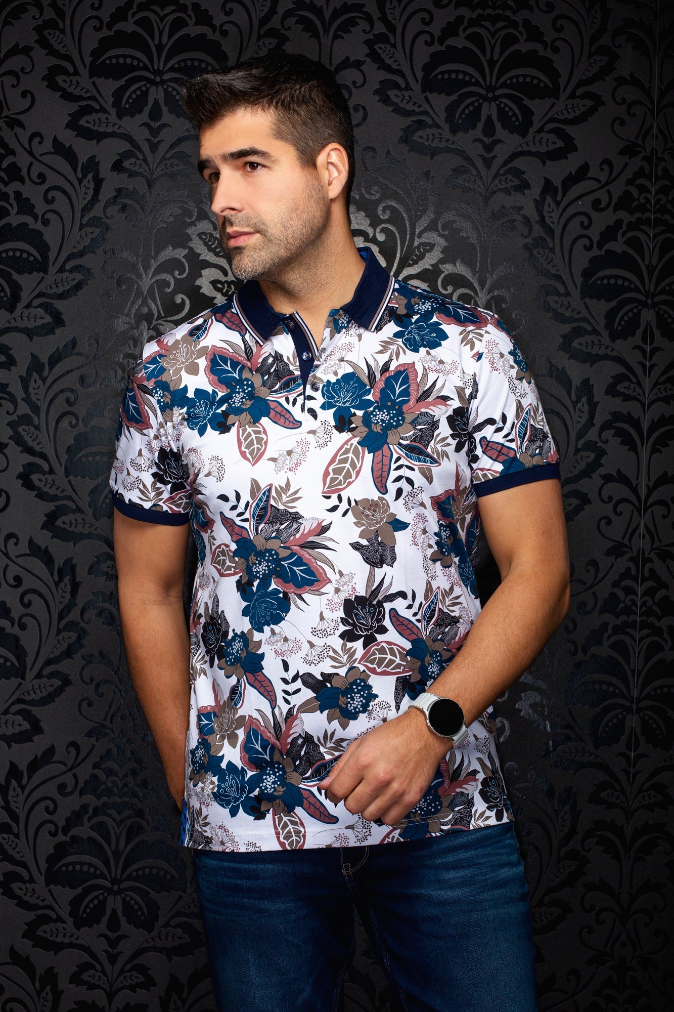 Polo pour homme par Au Noir | HIVA Blanc Kaki | Machemise.ca, inventaire complet de la marque Au Noir