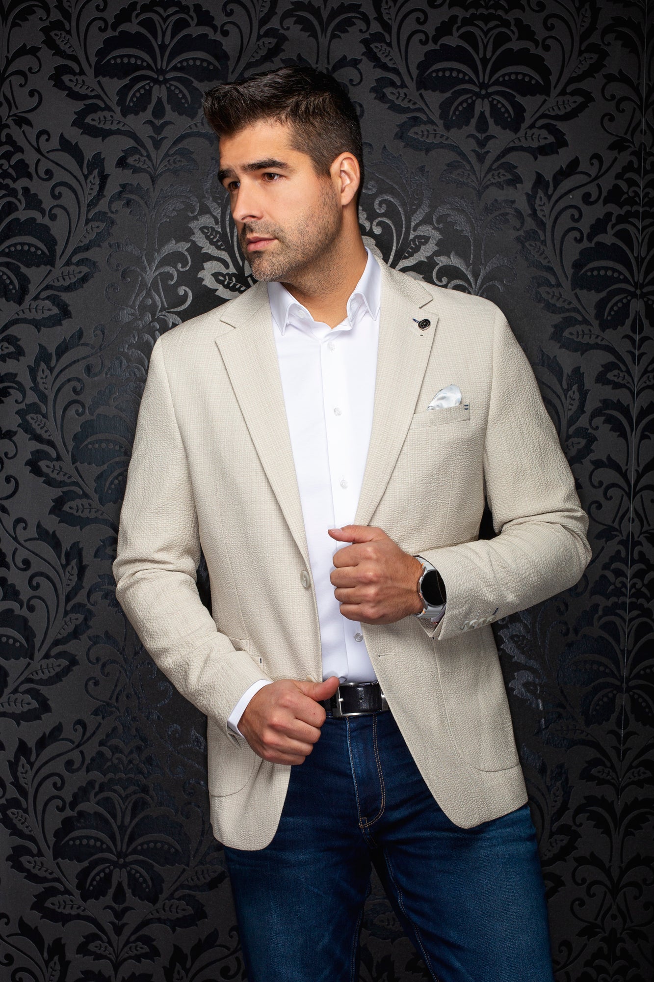 Veston pour homme par Au Noir | JACE Beige | Machemise.ca, inventaire complet de la marque Au Noir