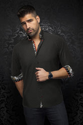 Chemise manches longues en Knit pour homme par Au Noir | KADEN Noir | Machemise, inventaire complet de la marque Au Noir