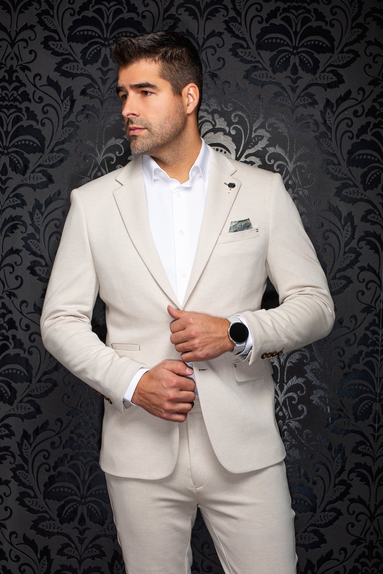 Veston pour homme par Au Noir | KAEL Beige | Machemise.ca, inventaire complet de la marque Au Noir