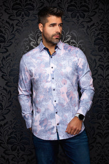 Chemise manches longues en Knit extensible pour homme par Au Noir | KALIMANTAN Blanc Pêche | Machemise.ca, inventaire complet de la marque Au Noir