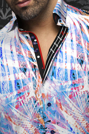 Knit long sleeve shirt for men by Au Noir | KYLIAN White Multi | Menshirt.com, complete inventory of the Au Noir brand