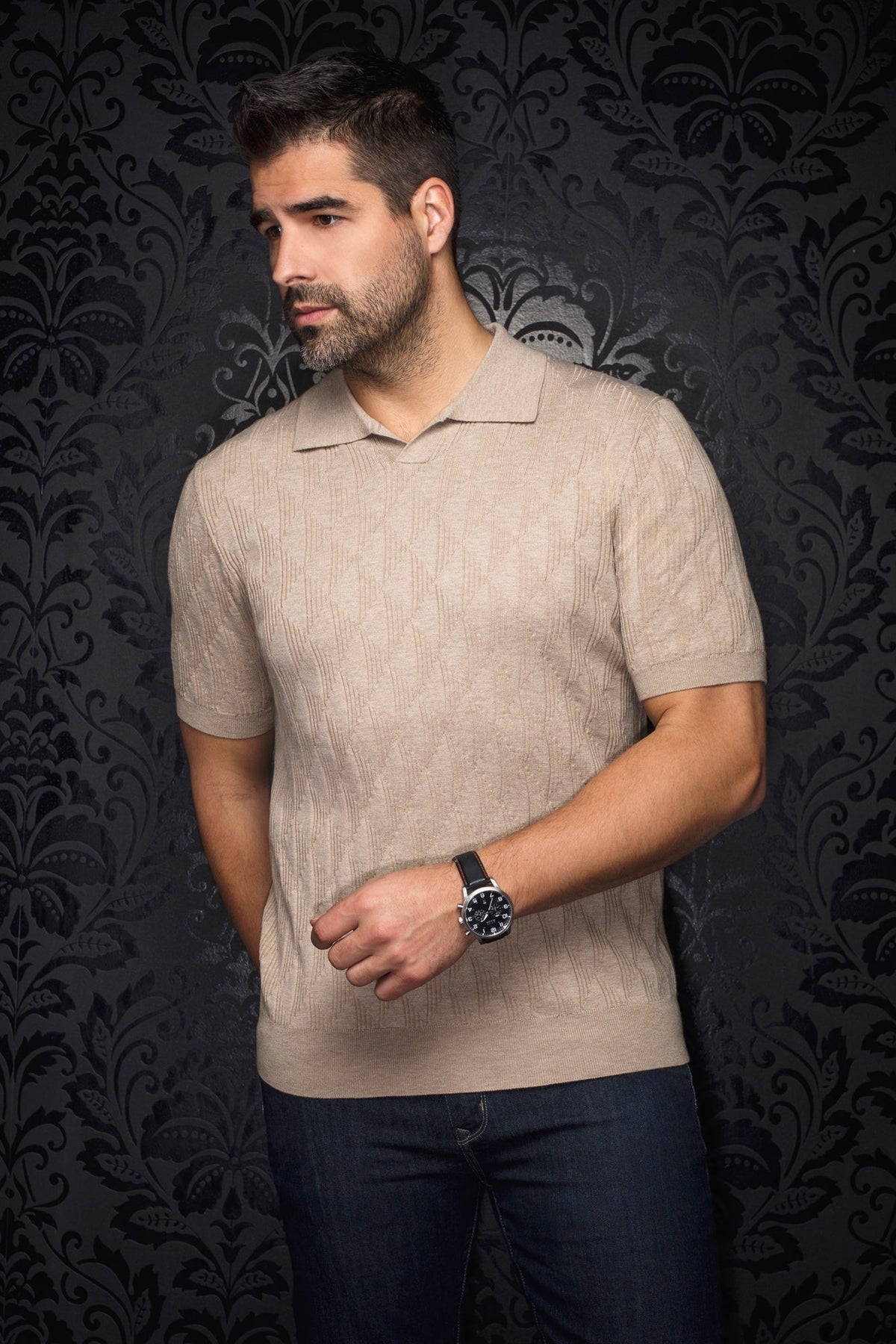 Polo en laine mérino pour homme par Au Noir | LOWICK Pierre | Machemise.ca, inventaire complet de la marque Au Noir