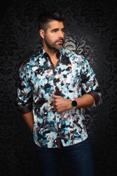 Chemise manches longues pour homme par Au Noir | MAGNUS Turquoise | Machemise, inventaire complet de la marque Au Noir