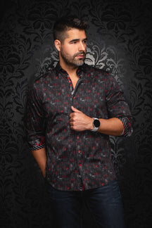 Chemise manches longues pour homme par Au Noir | METROPOLIS Noir Rouge | Machemise.ca, inventaire complet de la marque Au Noir