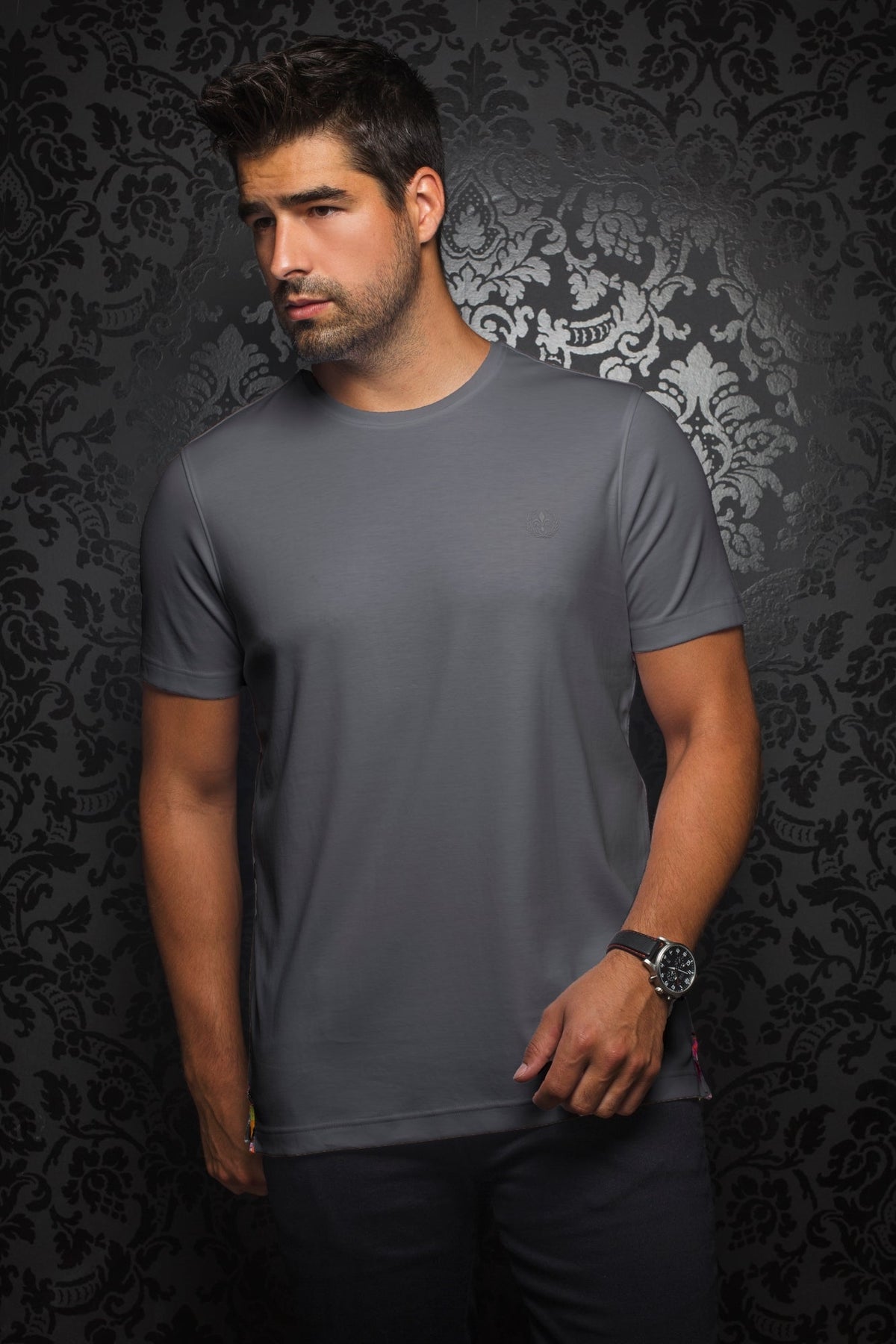 Sweater for men by Au Noir | C-MICHAEL Medium Grey/Medium Grey | Menshirt.com, complete inventory of the Au Noir brand
