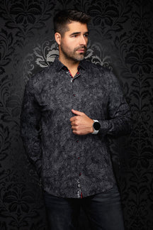 Chemise manches longues en Knit extensible pour homme par Au Noir | MIRA Noir | Machemise.ca, inventaire complet de la marque Au Noir