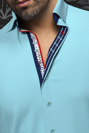 Knit long sleeve shirt for men by Au Noir | MIRON Dark Turquoise | Menshirt.com, complete inventory of the Au Noir brand