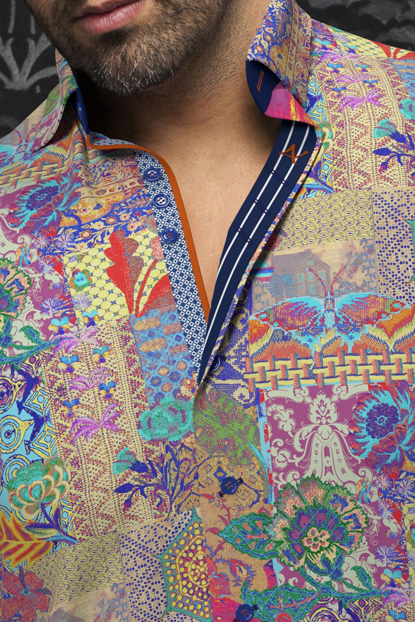 Long sleeve shirt for men by Au Noir | MOGADOR Multi | Menshirt.com, complete inventory of the Au Noir brand