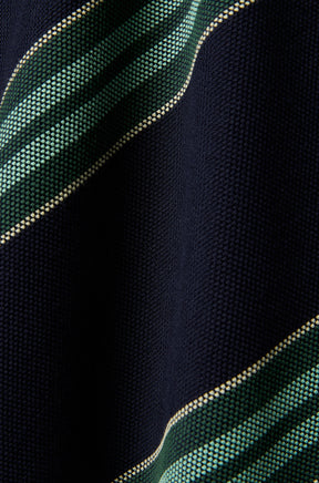 Psycho Bunny men's navy long-sleeve polo, detail view