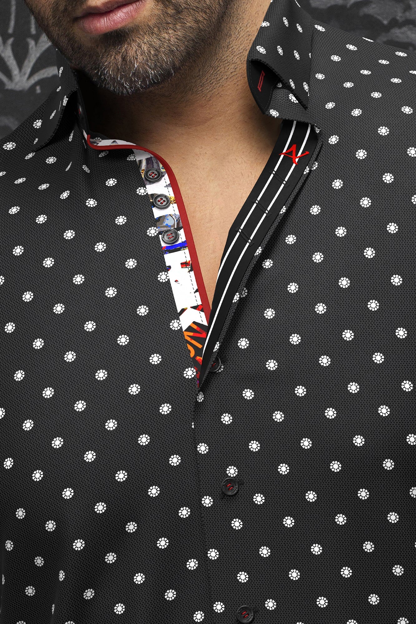 Long sleeve shirt for men by Au Noir | NEUMANN Black Slate | Menshirt, complete inventory of the Au Noir brand