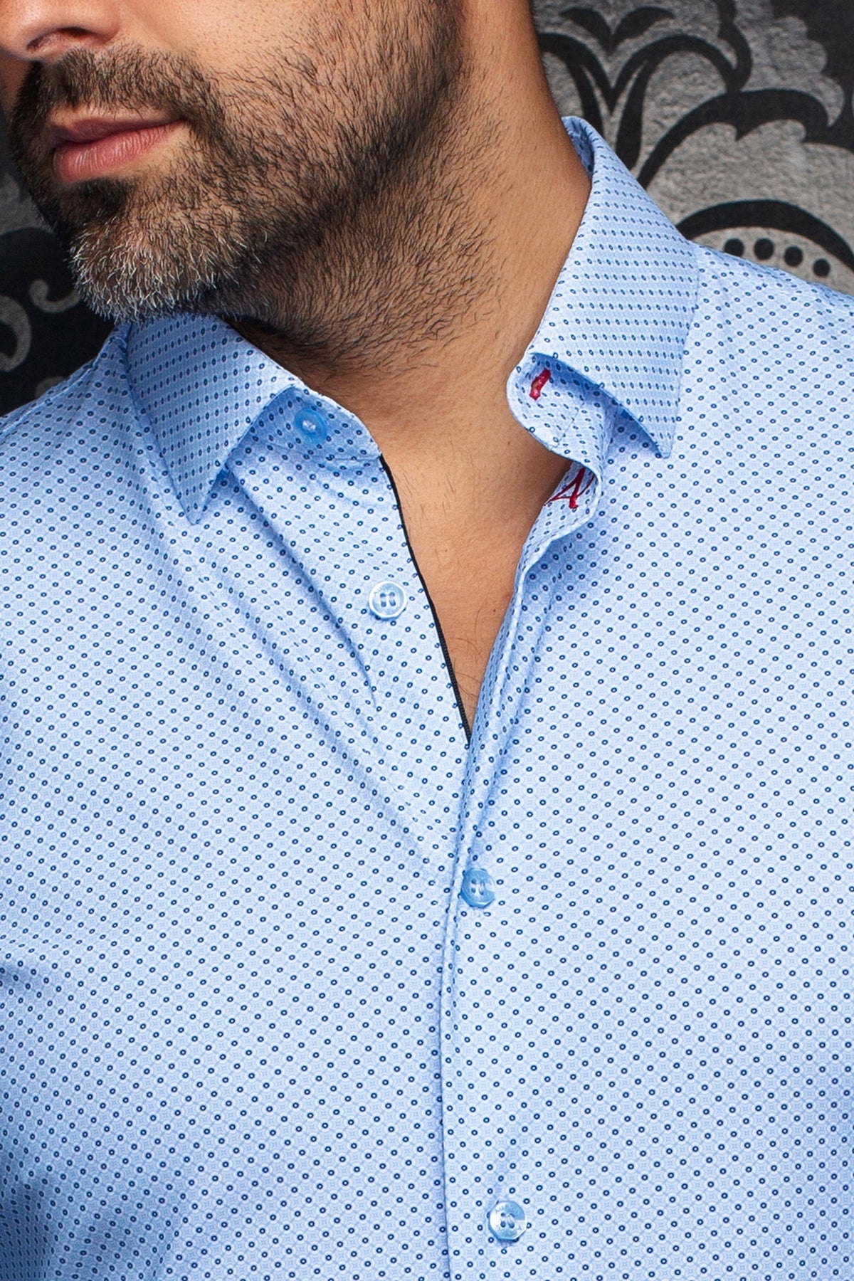 Chemise en nylon pour homme par Au Noir | NICOLAS GEO Bleu | Machemise.ca, inventaire complet de la marque Au Noir