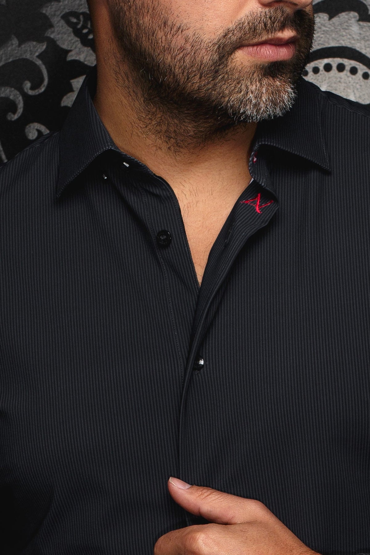 Chemise en nylon pour homme par Au Noir | NICOLAS STRP Noir | Machemise.ca, inventaire complet de la marque Au Noir