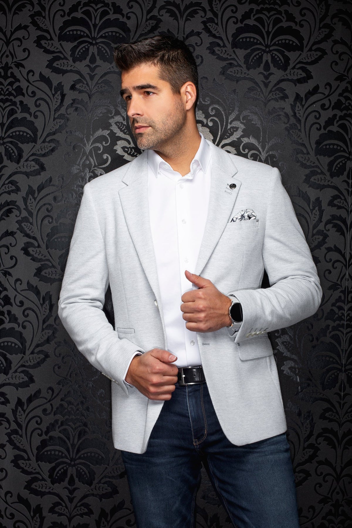 Veston pour homme par Au Noir | NOAH Gris Pâle | Machemise.ca, inventaire complet de la marque Au Noir