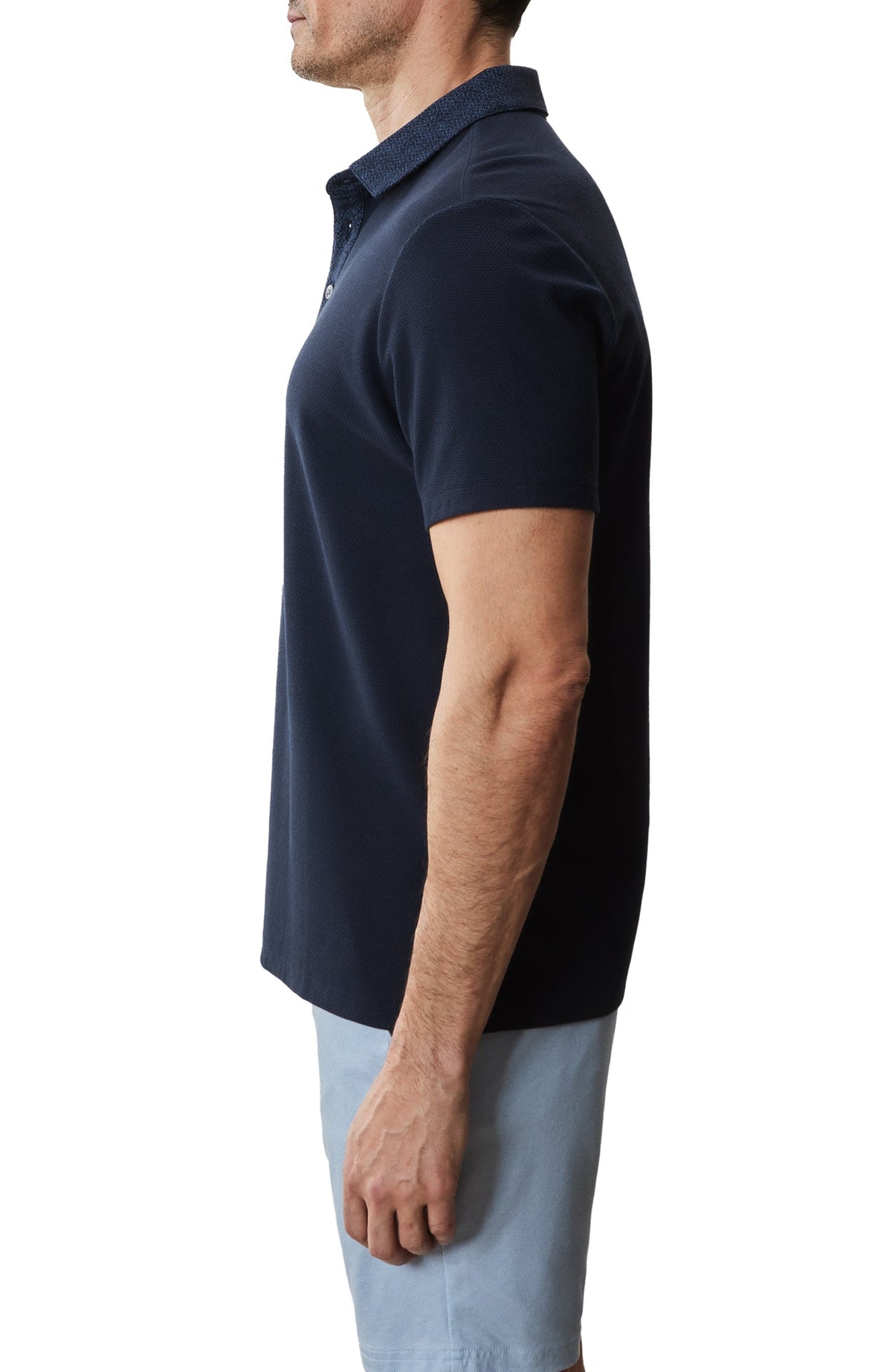 Polo à col imprimé pour homme par Robert Barakett | RB51111 Baytide Bleu Marine | Machemise.ca, vêtements mode pour hommes