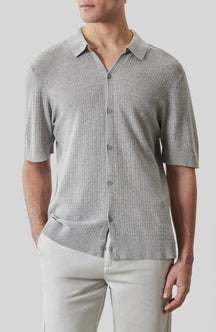 Chemise manches courtes pour homme par Robert Barakett | RB61090 Kestrel Gris | Boutique Vvög, vêtements mode pour homme et femme