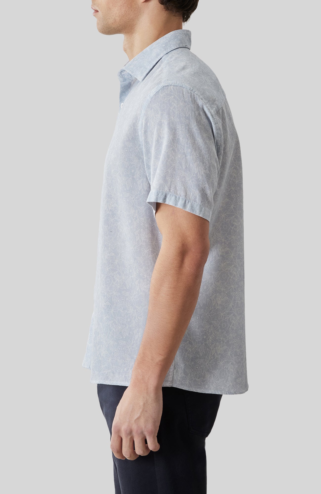 Chemise tissée pour homme par Robert Barakett | RB61203 Samore Bleu Poudré | Boutique Vvög, vêtements mode pour homme et femme