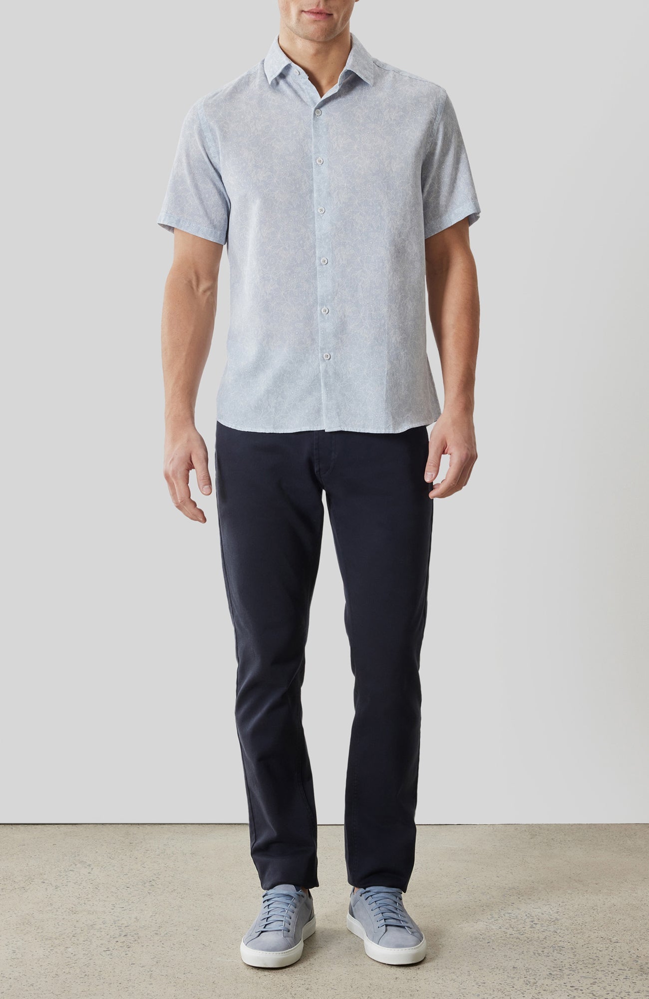 Chemise tissée pour homme par Robert Barakett | RB61203 Samore Bleu Poudré | Boutique Vvög, vêtements mode pour homme et femme